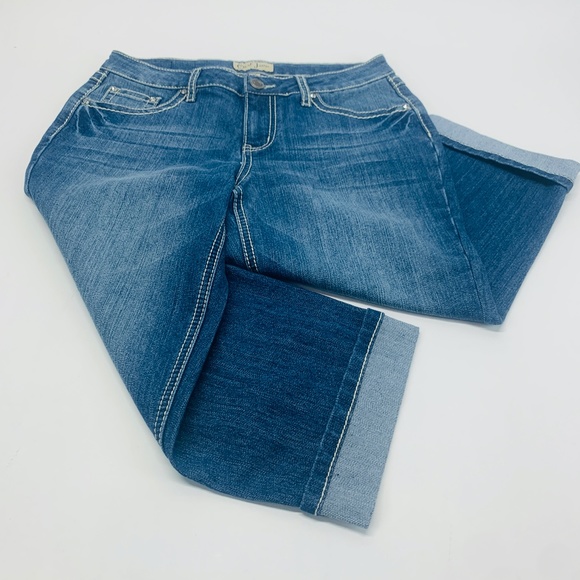 Earl Jean Womens 8P Blue Capri Stretch Med Wash - Picture 3 of 10